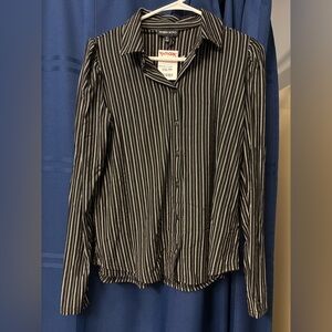 Black and White Striped Blouse